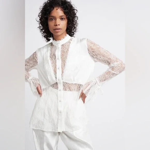 Aje lace blouse Size 4 Like New - Picture 8 of 10